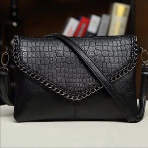 New Alligator Small Black Clutch Handbag Purse